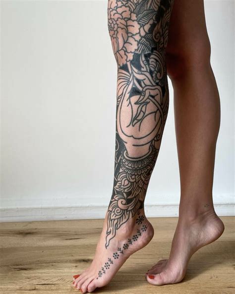 half leg sleeve|female leg sleeve tattoo ideas.